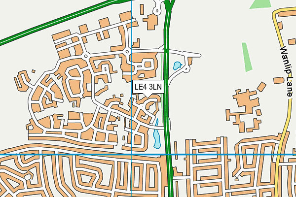 LE4 3LN map - OS VectorMap District (Ordnance Survey)