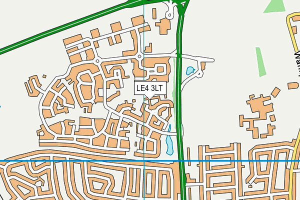 LE4 3LT map - OS VectorMap District (Ordnance Survey)