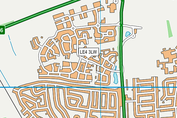 LE4 3LW map - OS VectorMap District (Ordnance Survey)