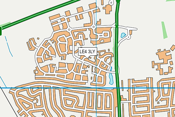 LE4 3LY map - OS VectorMap District (Ordnance Survey)
