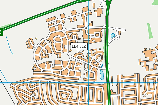 LE4 3LZ map - OS VectorMap District (Ordnance Survey)