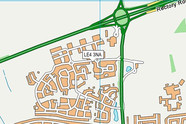LE4 3NA map - OS VectorMap District (Ordnance Survey)