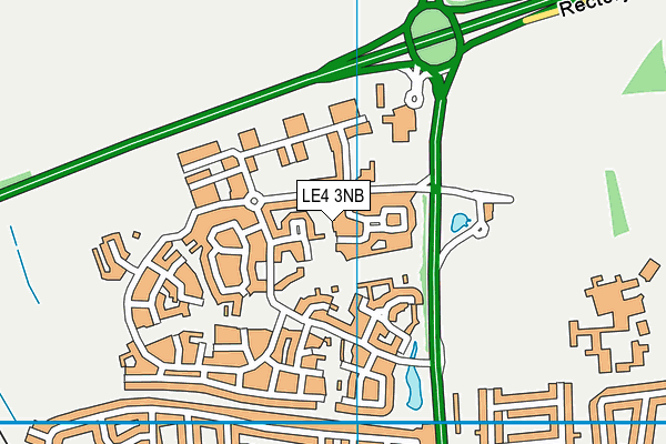 LE4 3NB map - OS VectorMap District (Ordnance Survey)