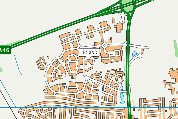 LE4 3ND map - OS VectorMap District (Ordnance Survey)