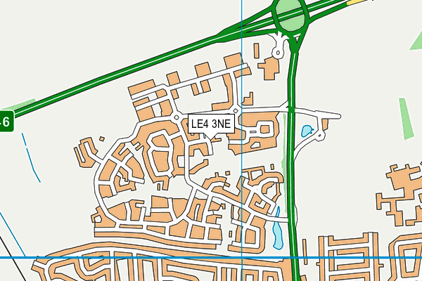 LE4 3NE map - OS VectorMap District (Ordnance Survey)