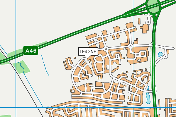 LE4 3NF map - OS VectorMap District (Ordnance Survey)
