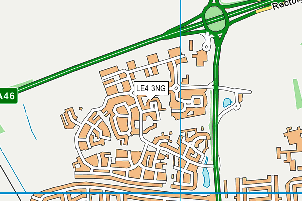LE4 3NG map - OS VectorMap District (Ordnance Survey)