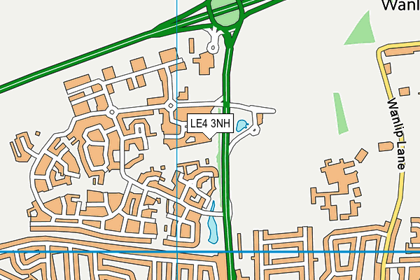 LE4 3NH map - OS VectorMap District (Ordnance Survey)