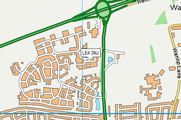LE4 3NJ map - OS VectorMap District (Ordnance Survey)