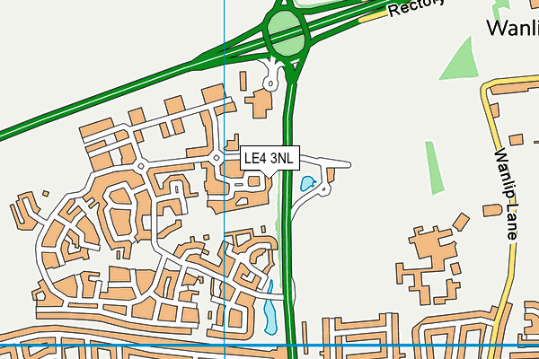 LE4 3NL map - OS VectorMap District (Ordnance Survey)