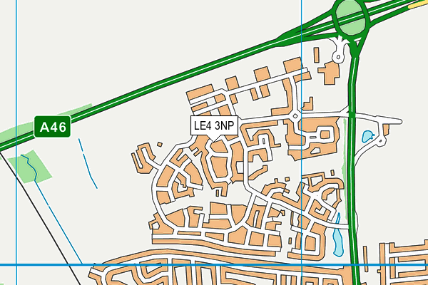 LE4 3NP map - OS VectorMap District (Ordnance Survey)