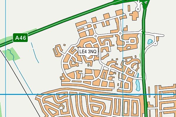 LE4 3NQ map - OS VectorMap District (Ordnance Survey)