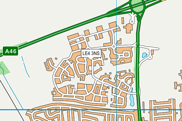 LE4 3NS map - OS VectorMap District (Ordnance Survey)