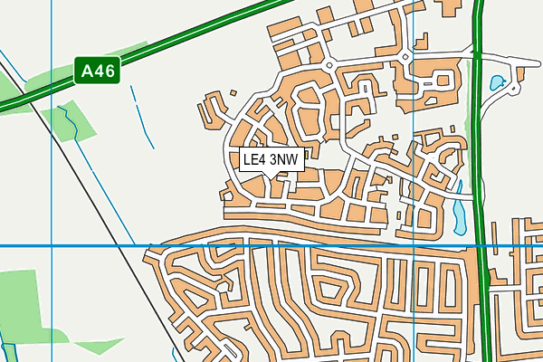 LE4 3NW map - OS VectorMap District (Ordnance Survey)