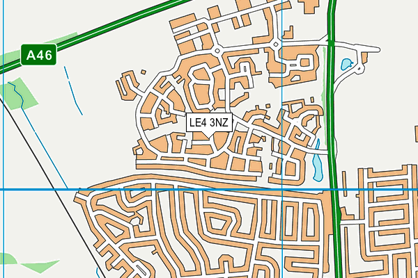 LE4 3NZ map - OS VectorMap District (Ordnance Survey)