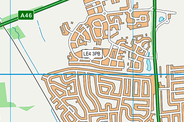 LE4 3PB map - OS VectorMap District (Ordnance Survey)