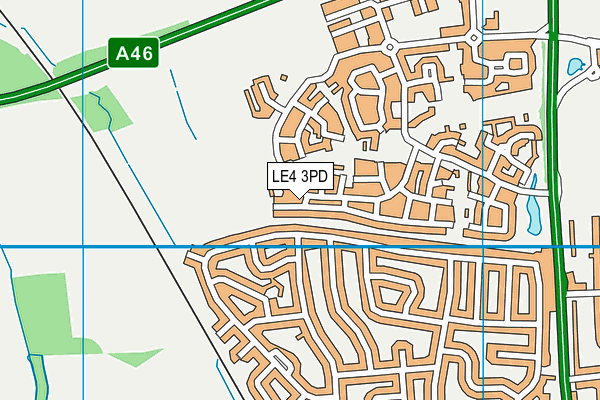 LE4 3PD map - OS VectorMap District (Ordnance Survey)