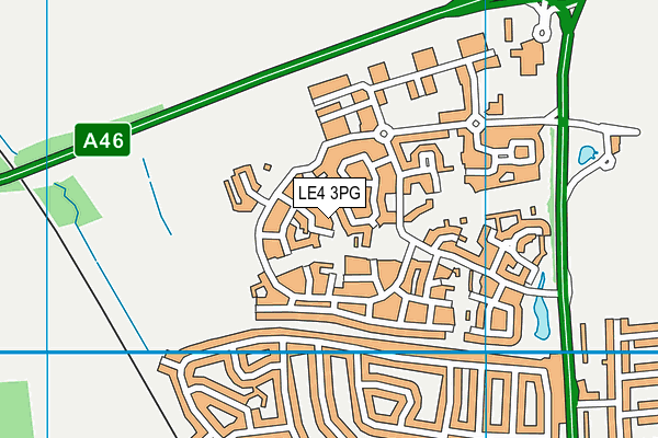 LE4 3PG map - OS VectorMap District (Ordnance Survey)
