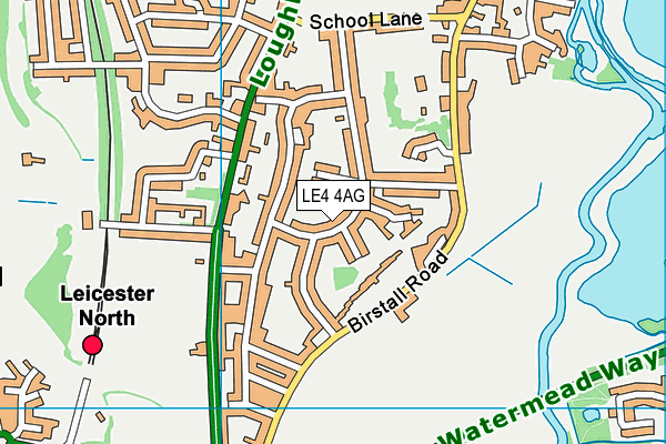 LE4 4AG map - OS VectorMap District (Ordnance Survey)