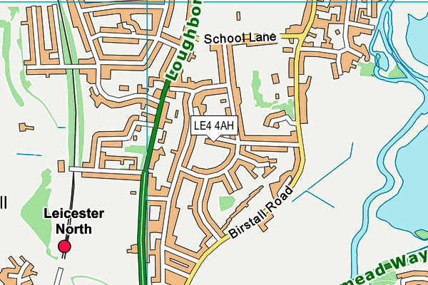 LE4 4AH map - OS VectorMap District (Ordnance Survey)