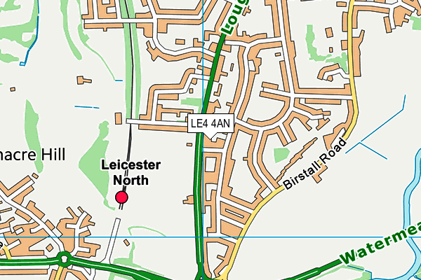 LE4 4AN map - OS VectorMap District (Ordnance Survey)