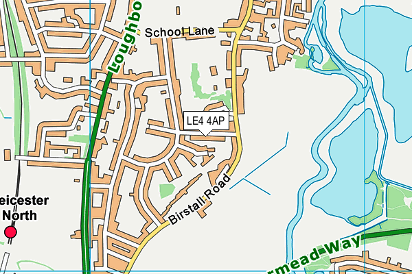 LE4 4AP map - OS VectorMap District (Ordnance Survey)