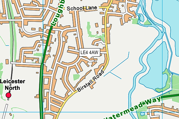 LE4 4AW map - OS VectorMap District (Ordnance Survey)