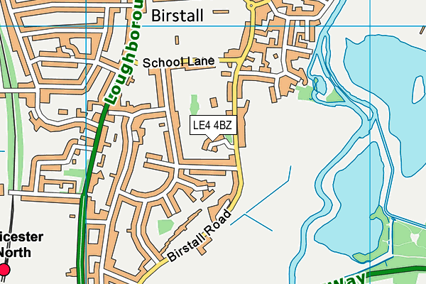 LE4 4BZ map - OS VectorMap District (Ordnance Survey)