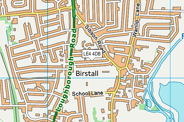 LE4 4DB map - OS VectorMap District (Ordnance Survey)
