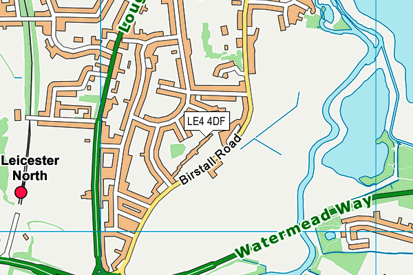 LE4 4DF map - OS VectorMap District (Ordnance Survey)