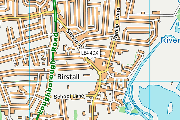 LE4 4DX map - OS VectorMap District (Ordnance Survey)