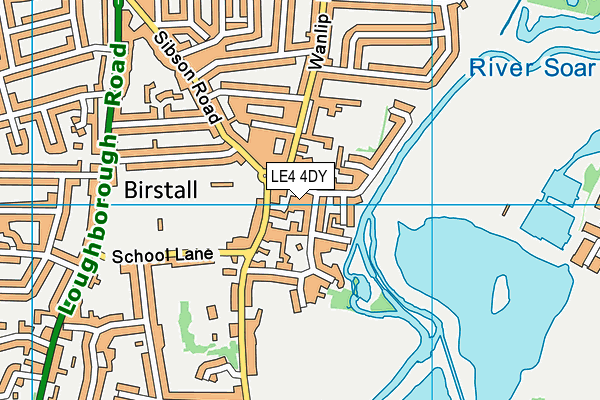 LE4 4DY map - OS VectorMap District (Ordnance Survey)