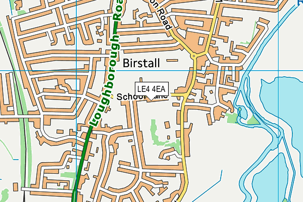 School Lane Fields map (LE4 4EA) - OS VectorMap District (Ordnance Survey)