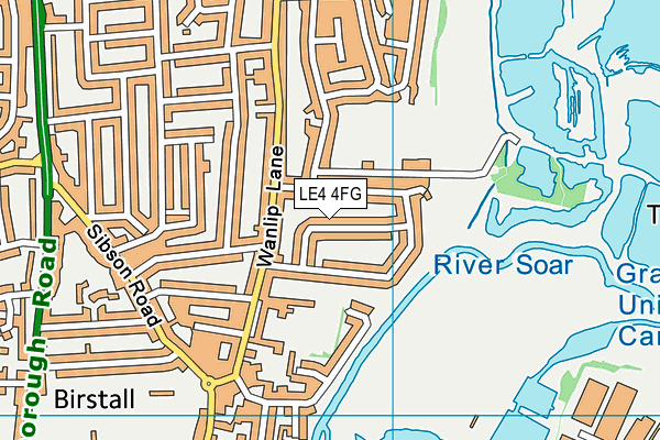 LE4 4FG map - OS VectorMap District (Ordnance Survey)