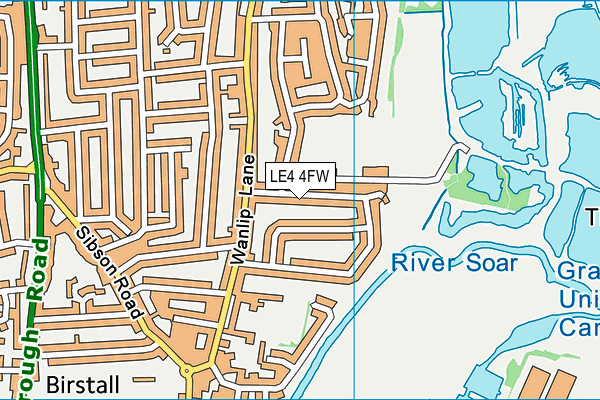 LE4 4FW map - OS VectorMap District (Ordnance Survey)
