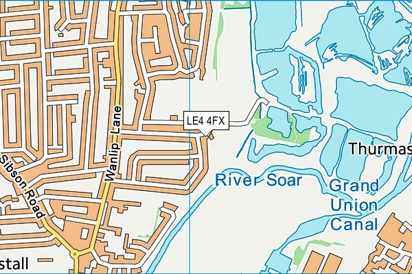 LE4 4FX map - OS VectorMap District (Ordnance Survey)