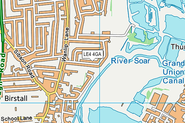 LE4 4GA map - OS VectorMap District (Ordnance Survey)