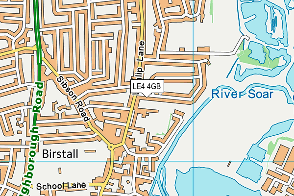 LE4 4GB map - OS VectorMap District (Ordnance Survey)