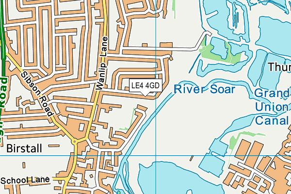 LE4 4GD map - OS VectorMap District (Ordnance Survey)