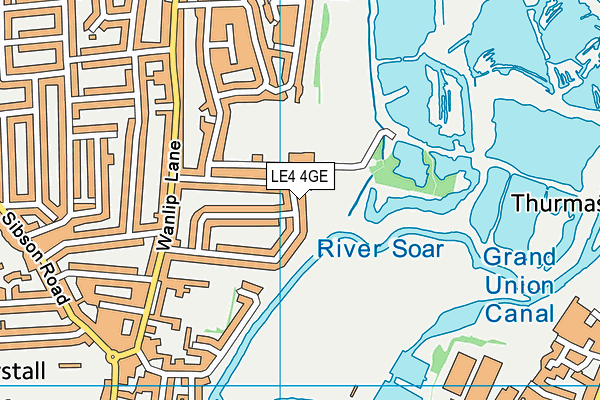 LE4 4GE map - OS VectorMap District (Ordnance Survey)