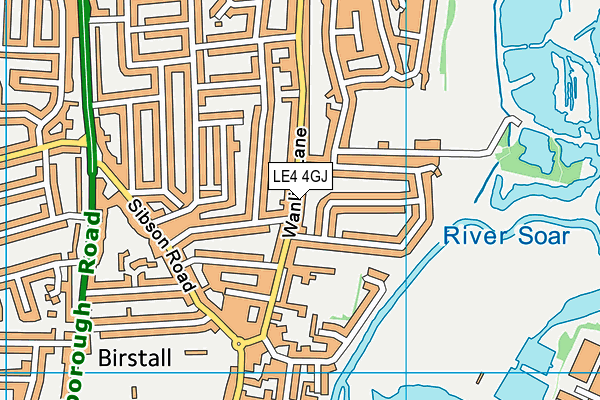 LE4 4GJ map - OS VectorMap District (Ordnance Survey)