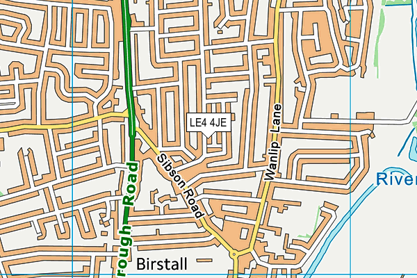 LE4 4JE map - OS VectorMap District (Ordnance Survey)