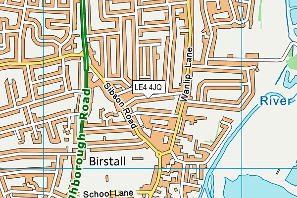 LE4 4JQ map - OS VectorMap District (Ordnance Survey)