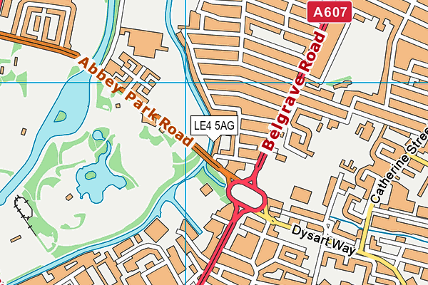 LE4 5AG map - OS VectorMap District (Ordnance Survey)