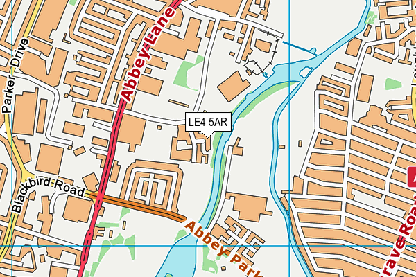 LE4 5AR map - OS VectorMap District (Ordnance Survey)