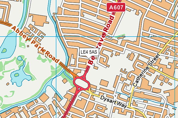 LE4 5AS map - OS VectorMap District (Ordnance Survey)