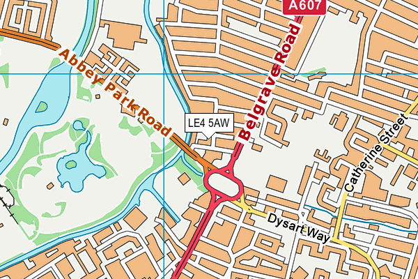 LE4 5AW map - OS VectorMap District (Ordnance Survey)