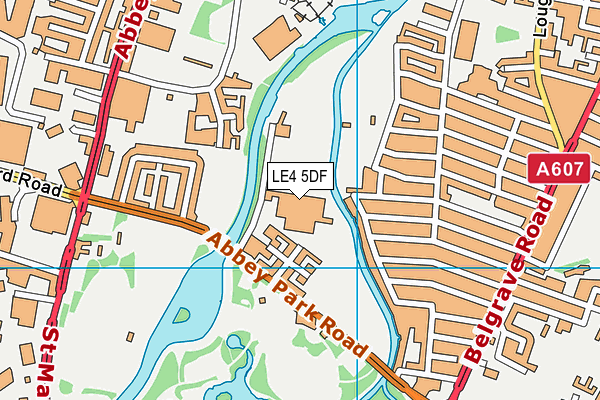 LE4 5DF map - OS VectorMap District (Ordnance Survey)