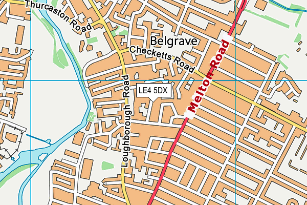 LE4 5DX map - OS VectorMap District (Ordnance Survey)