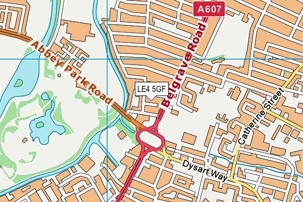 LE4 5GF map - OS VectorMap District (Ordnance Survey)